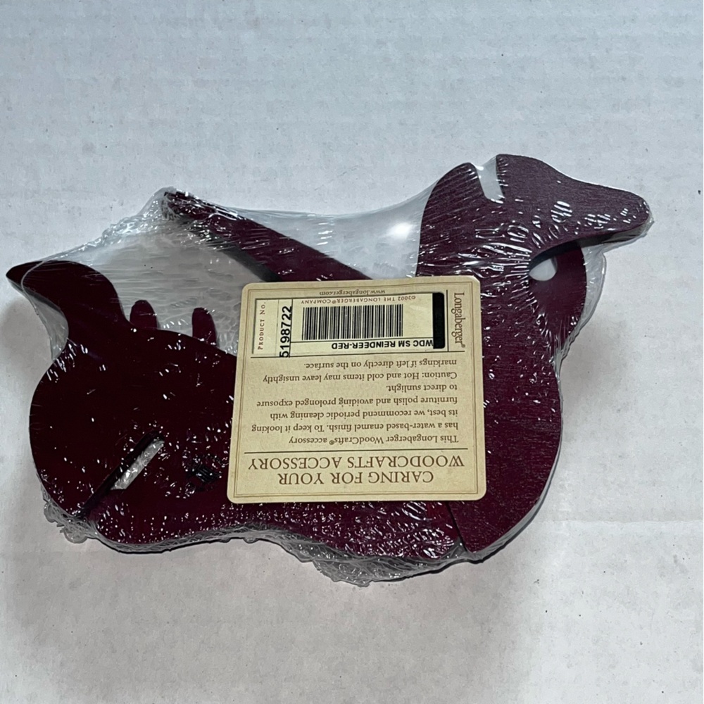 Longaberger Woodcrafts Small Bold Red Reindeer Sealed New‎ Item #5198722